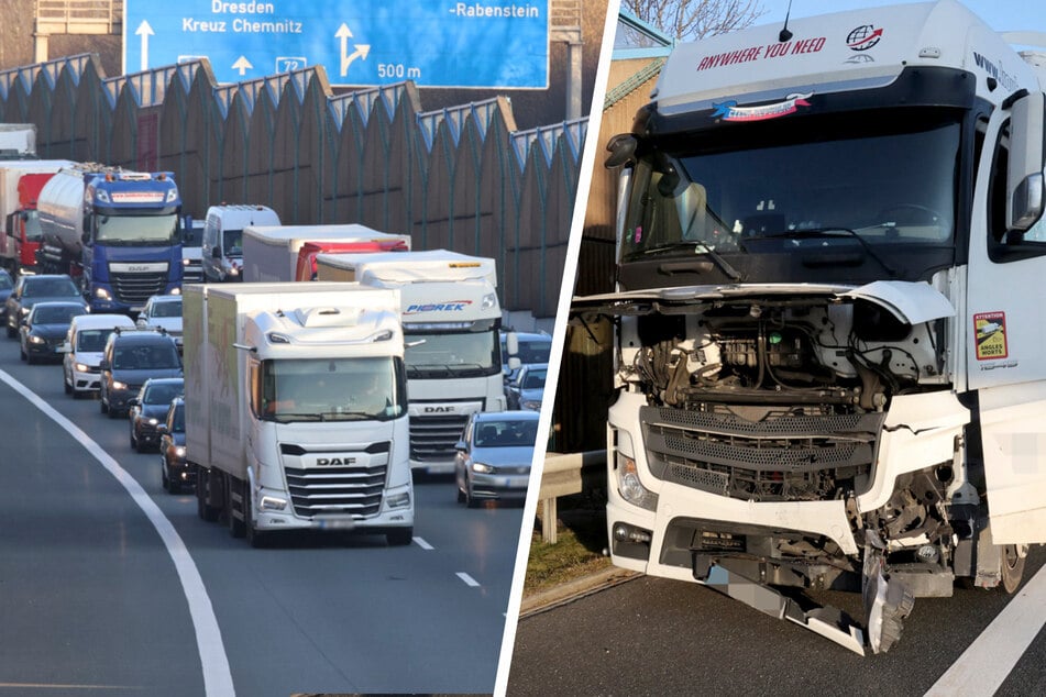 Unfall A72: Unfall auf A72 sorgt für Stau in Chemnitz