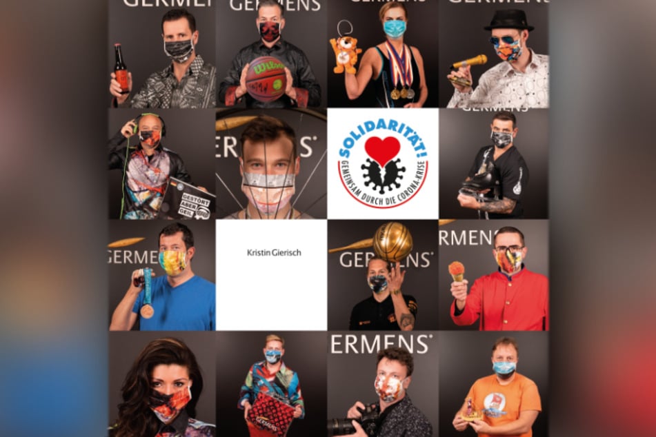 Mit einem großen Plakat werben Promis demnächst an der Hartmannstraße für bunte Gesichts-Masken.