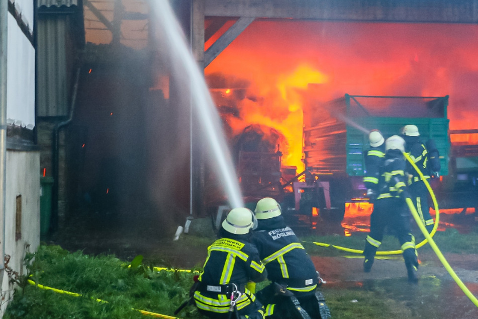 Pferd stirbt: Wohnhaus mit Scheune steht in Flammen