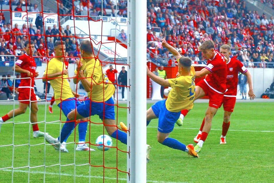 So erzielte Lennert Möbius (22, r.) das FSV-Tor.
