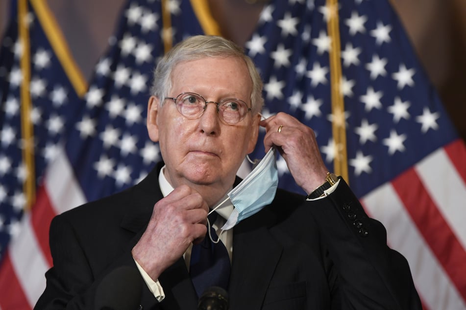Der republikanischer Mehrheitsführer im US-Senat, Mitch McConnell, während einer Pressekonferenz.