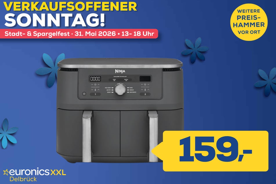 Ninja-Heißluftfritteuse DZ400EU für 159 Euro.