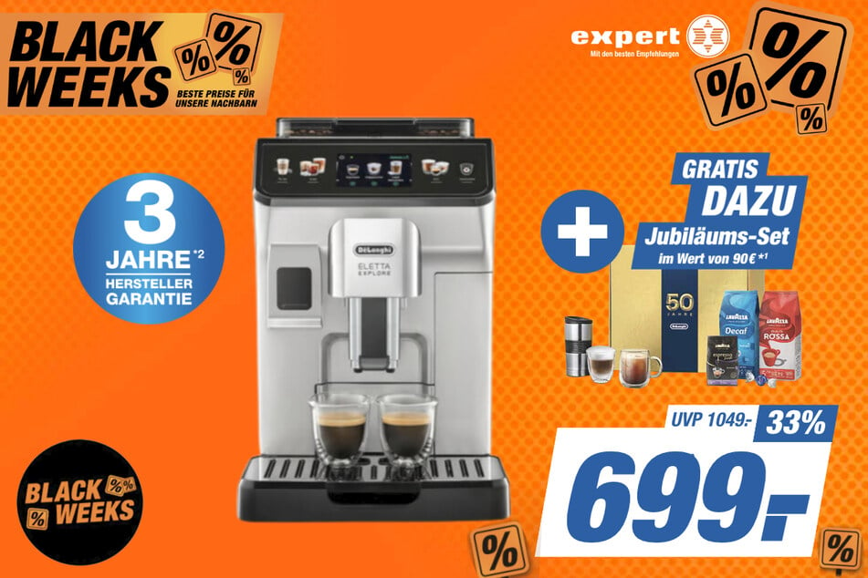 DeLonghi-Kaffeevollautomat für 699 statt 1.049 Euro.