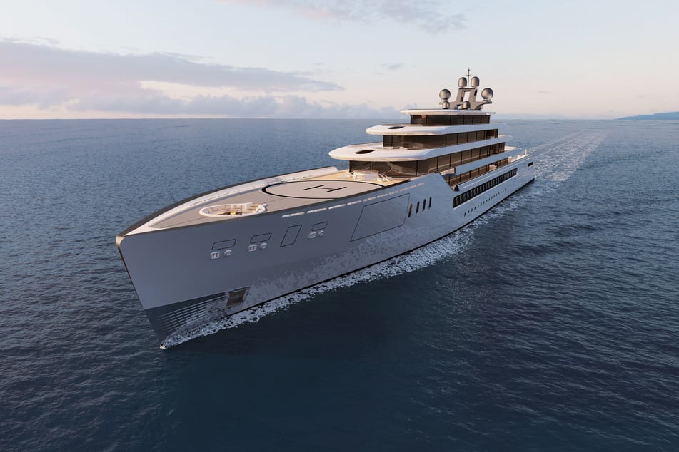 Die Handout-Grafik der Meyer-Werft zeigt die Studie für eine neue, 150 Meter lange Megajacht "ONE 50", die einen emissionslosen Batterie-Antrieb bekommen soll.