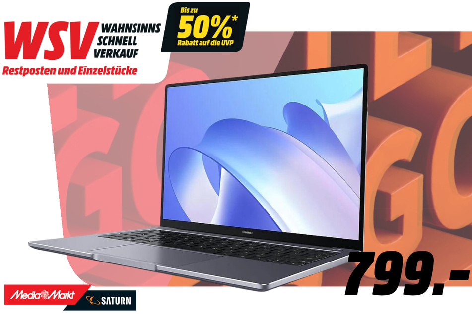 Huawei-Notebook MateBook 14 für 799 Euro.