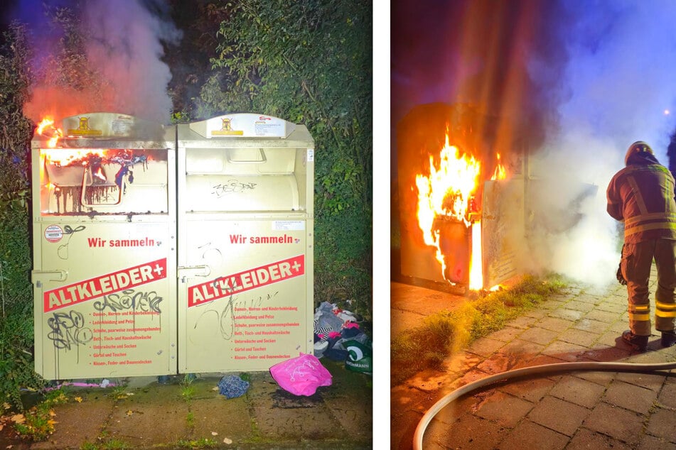 Brandserie im Harz! Altkleider-Container komplett zerstört