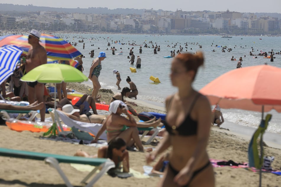 Überfüllte Strände sind in Mallorca keine Seltenheit. Viele Badegäste bringen daher Liegen und Schirme oft selbst mit.