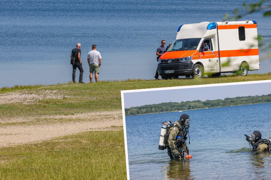 Leipzig: Taucher und Hunde im Einsatz: Polizei sucht im "Cossi" nach vermisster Person