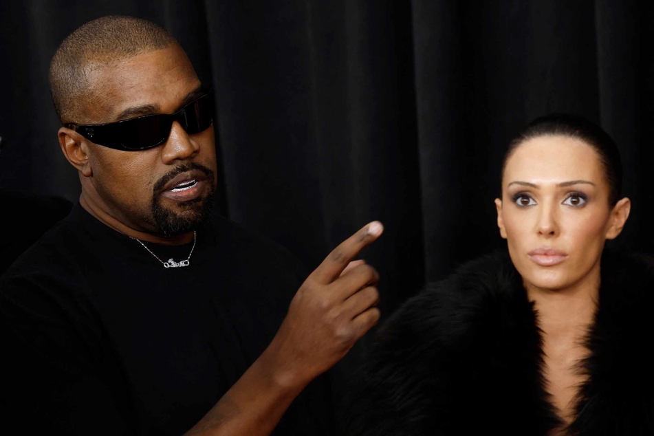 Kanye West (l.) and Bianca Censori (r.) attend the 67th GRAMMY Awards on Sunday in Los Angeles, California.