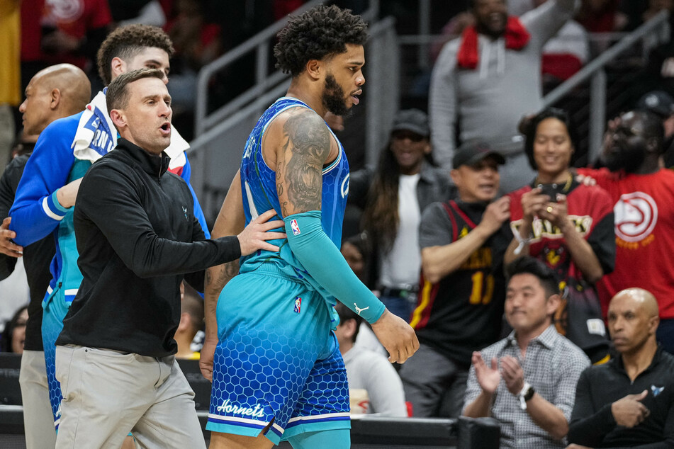 Miles Bridges was ushered off the court after being ejected for a second technical foul.