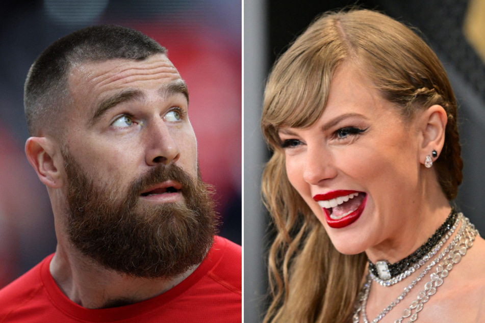 Taylor Swift (r.) fans believe they saw her home in the background of boyfriend Travis Kelce's latest video interview!