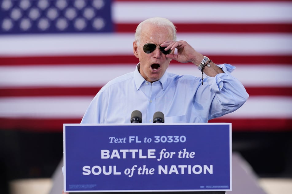 Joe Biden (77), demokratischer Präsidentschaftskandidat und ehemaliger US-Vizepräsident, hält seine Rede am Donnerstag bei der Wahlkampfkundgebung am Broward College in Coconut Creek.