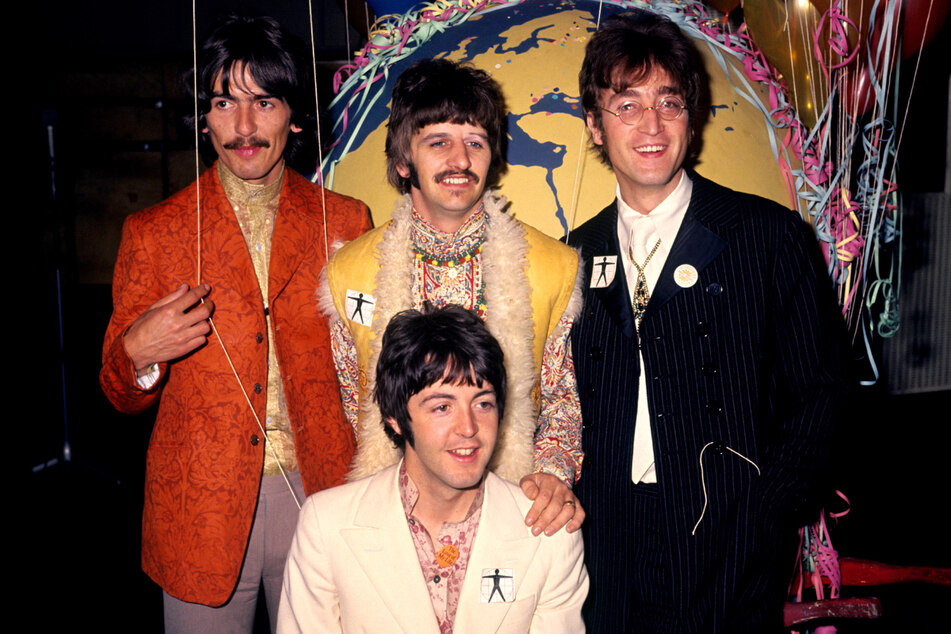 Die vier "Pilzköpfe" der britischen Popband "The Beatles"(l-r): George Harrison, Ringo Starr, John Lennon und Paul McCartney.