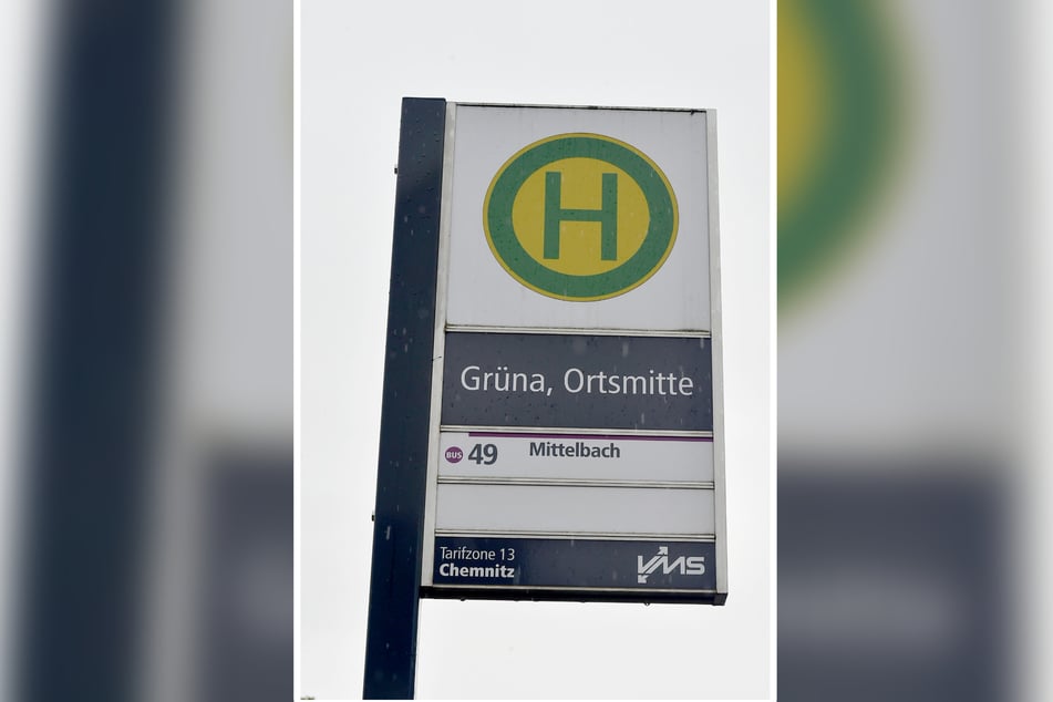 Grüna Ortsmitte ist eine der meistgenutzten Haltestellen der Linie 49.