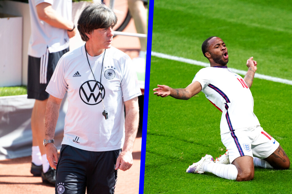 Trifft Bundestrainer Joachim Löw (61, l.) im Achtelfinale möglicherweise auf England um den zweifachen Torschützen Raheem Sterling (26)? Wird Deutschland Gruppenzweiter, kommt es zu diesem Länderspiel-Klassiker.