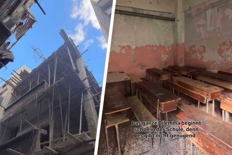 In seinen Instagram-Videos zeigte Friedrich zerstörte Häuser und zerfallene Klassenzimmer.