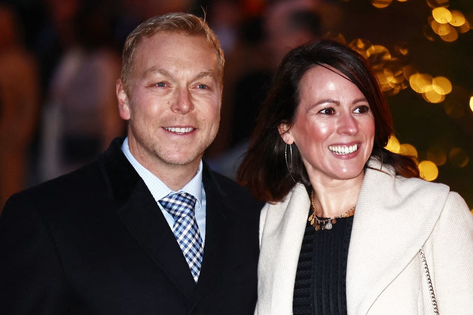 Der an Krebs erkrankte Chris Hoy (48, l.) und seine Frau Sarra bei der royalen Weihnachtsmesse am 6. Dezember 2024 in London.