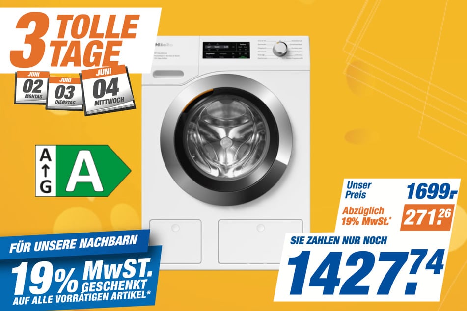 Miele-Waschmaschine WEI 895 WPS 125 Jahre Gala Edition für 1.427,74 statt 1.699 Euro.