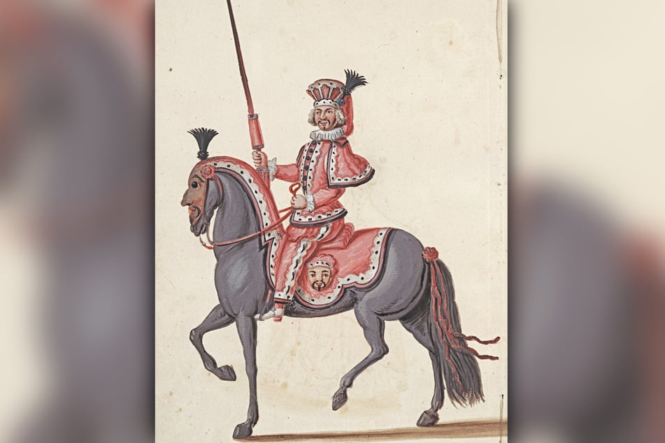 August der Starke anno 1722 als Scaramuzz.