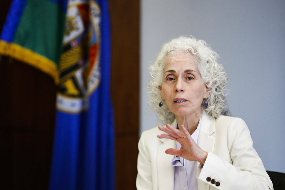 LA County Public Health Director Barbara Ferrer speaking in 2020.