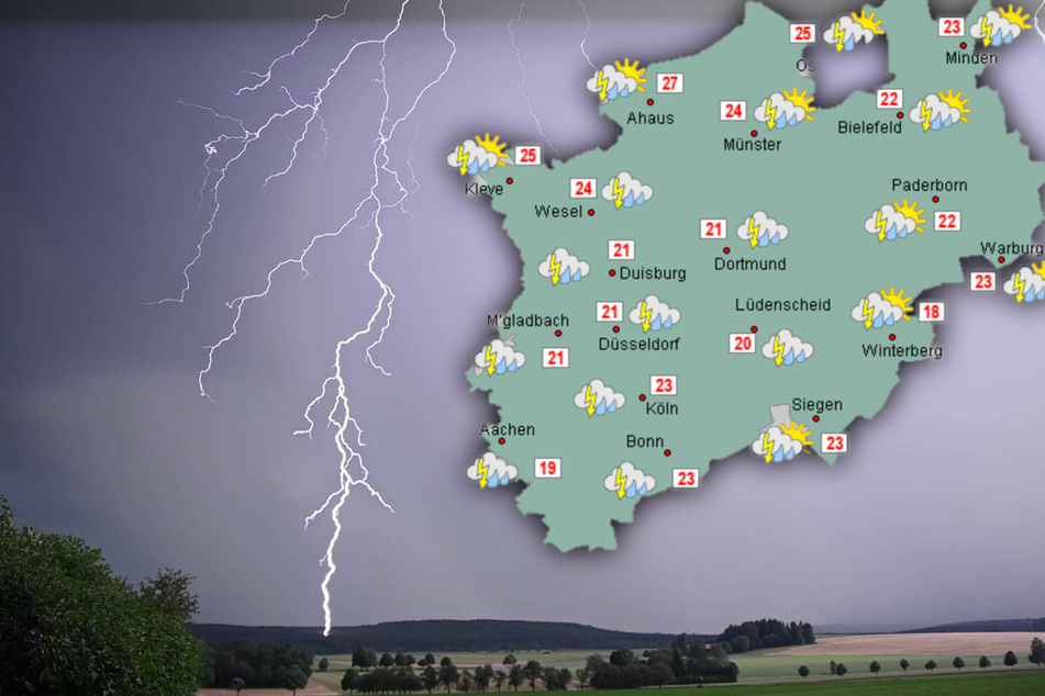In NRW wird's ungemütlich: Schwere Gewitter mit Starkregen, Hagel und Sturmböen möglich!
