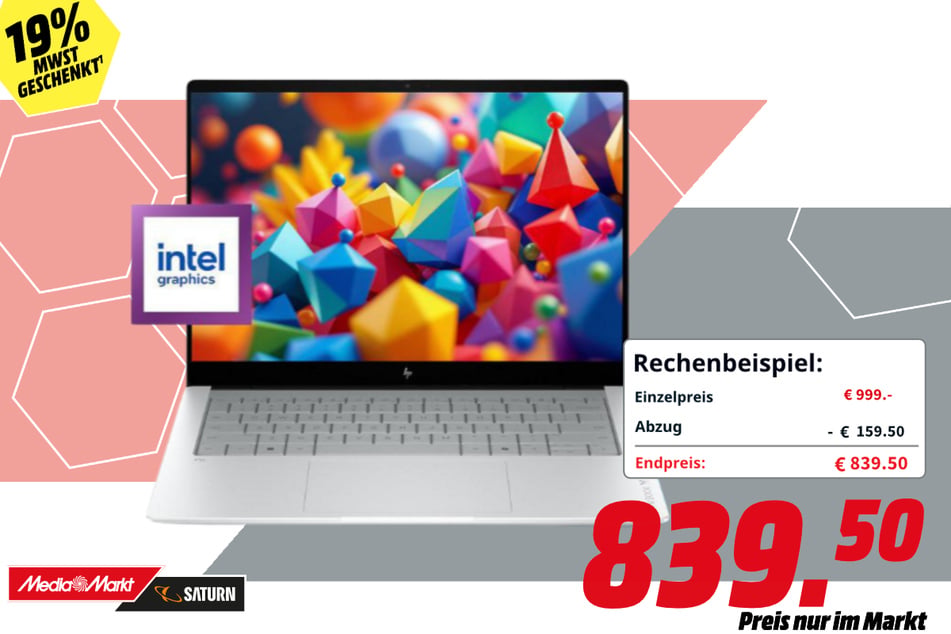 HP-Notebook OmniBook X Laptop Next Gen AI 14-ka0352ng für 839,50 Euro.