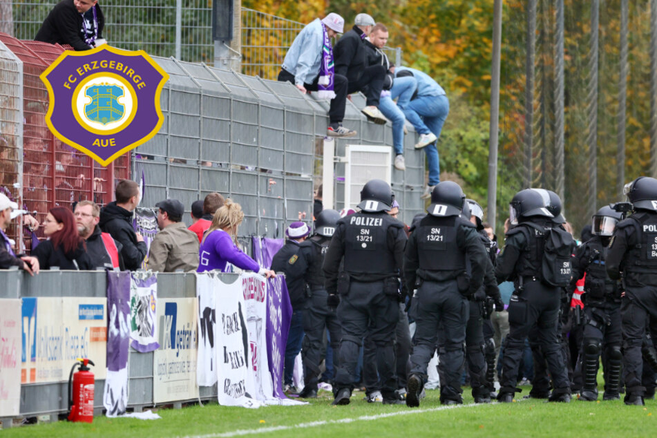 Nach Polizeieinsatz bei Aue-Spiel: Ermittlungen gegen Fans eingeleitet