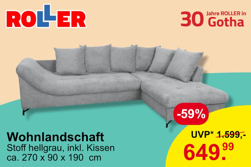 Wohnlandschaften für 649,99 statt 1.599 Euro (UVP)*.