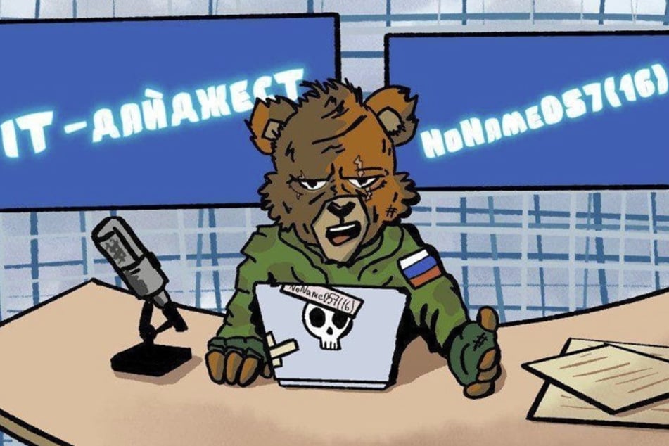 Dieser Comic-Bär war das Maskottchen der Hacker. Ihr Telegram-Kanal wurde inzwischen abgeschaltet.
