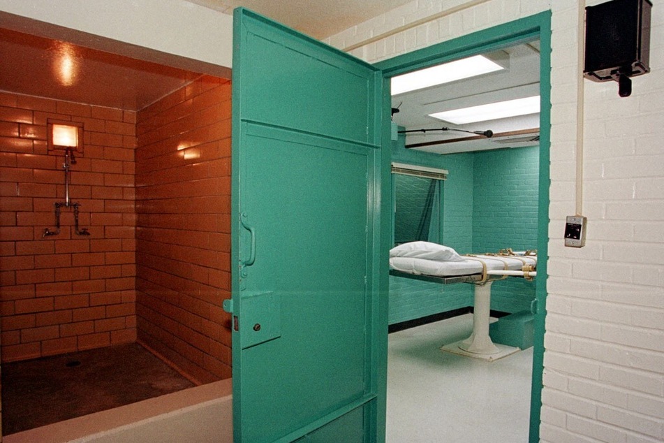 The entrance to the "death chamber" at the Texas Department of Criminal Justice Huntsville Unit in Huntsville, Texas.