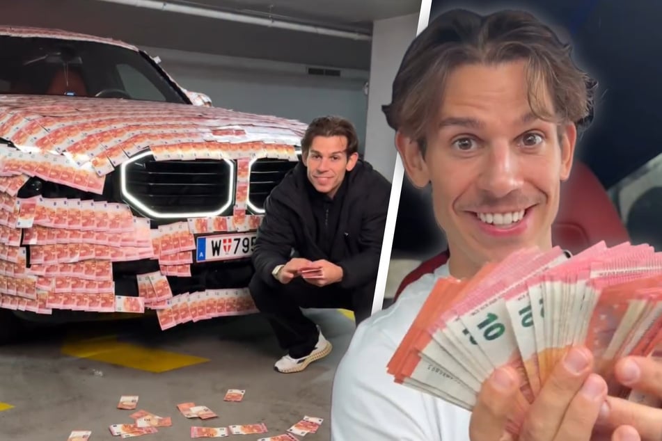 Regen aus Scheinen: Influencer wirft 10.000 Euro aus dem Fenster