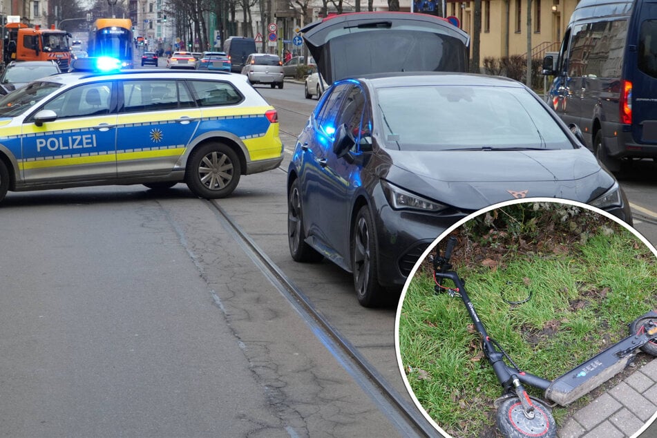 Eine Person verletzt: Roller und Auto kollidieren im Leipziger Südosten