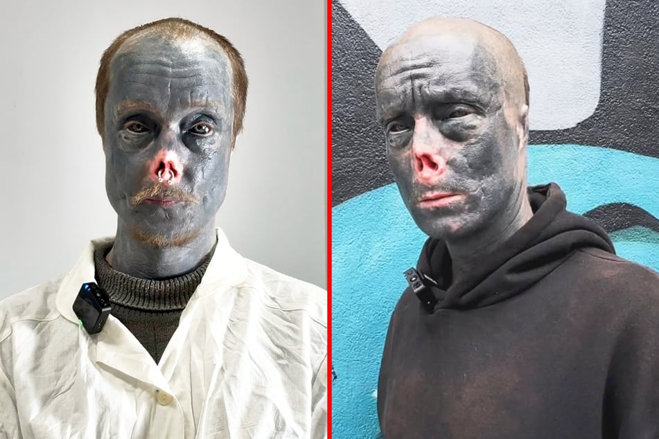 This ink-addicted man has turned himself into a zombie via radical body mods and a plethora of extreme tattoos.