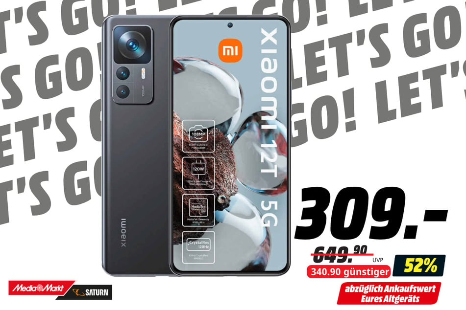 Xiaomi 12T 5G für 309 statt 649,90 Euro - abzüglich Ankaufswert Altgerät.