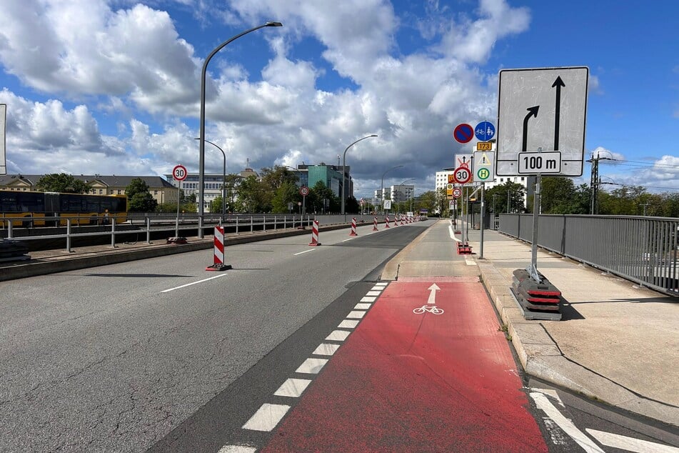 Fahrzeuge, die von der Ammonstraße stadtauswärts auf die Brücke fahren wollen, sind nicht betroffen.