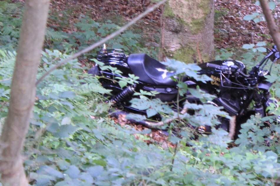 Die 56-Jährige stürzte mit ihrer Harley rund zehn Meter in die Tiefe.
