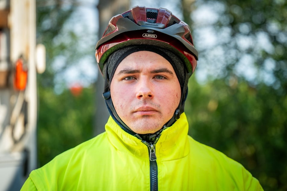 Der "Anzeigenhauptmeister" Niclas Matthei (20) war am Mittwochnachmittag im Erzgebirge unterwegs.