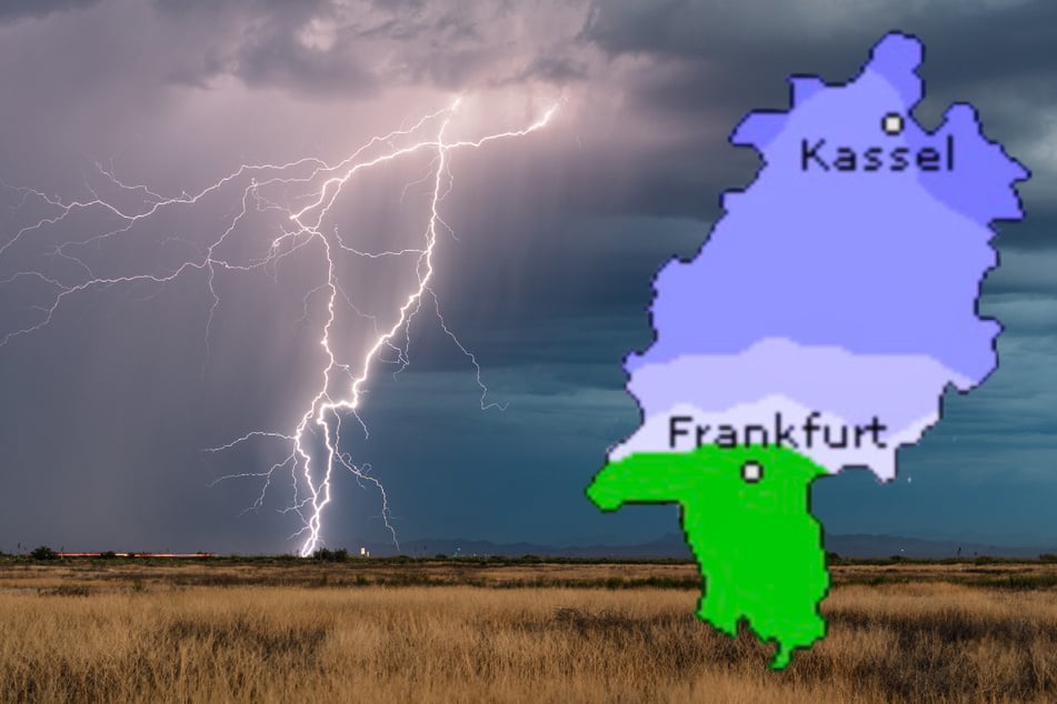 In Nordhessen Regen und Gewitter, in Südhessen heiter bis sonnig, so lautet die Vorhersage von Deutschem Wetterdienst (DWD) und Wetteronline.de (Grafik) für den Freitag.