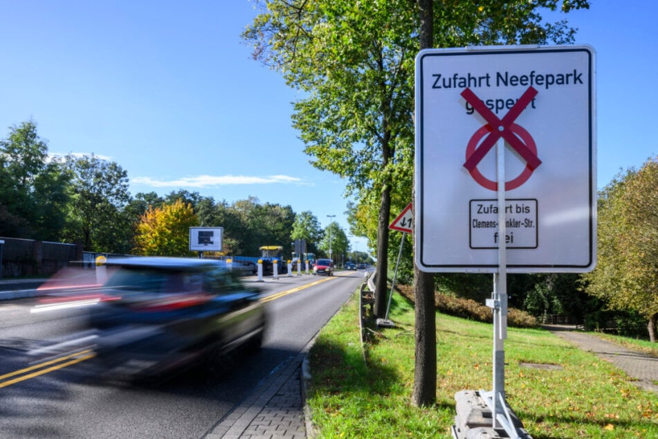 Baustellen Chemnitz: Chemnitz: Zufahrt zum Neefepark heute voll gesperrt