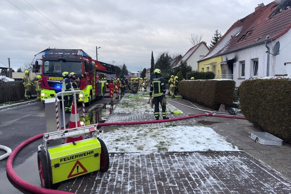 Dutzende Einsatzkräfte waren in Markranstädt vor Ort.