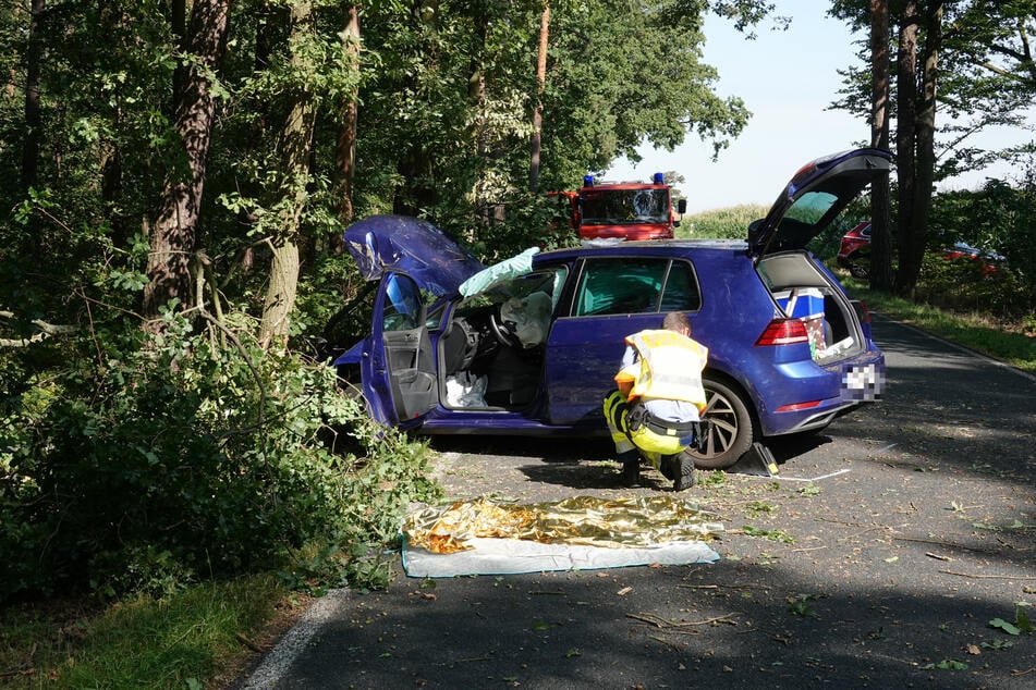 Schwerer Unfall auf der Würschnitzer Straße im Landkreis Meißen.