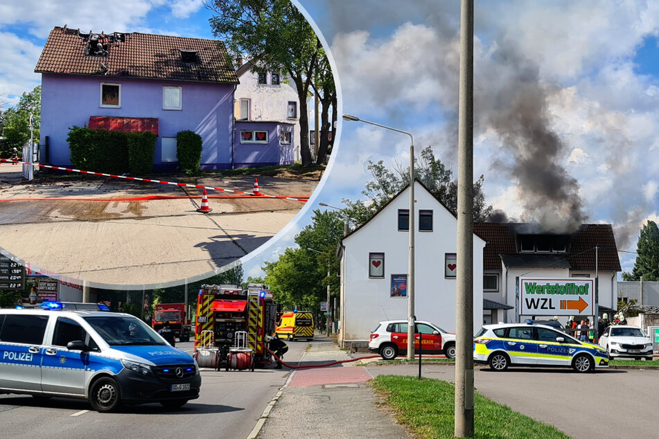 Feuerwehreinsatz in Zwickau: Bordell in Flammen, Frau schwer verletzt