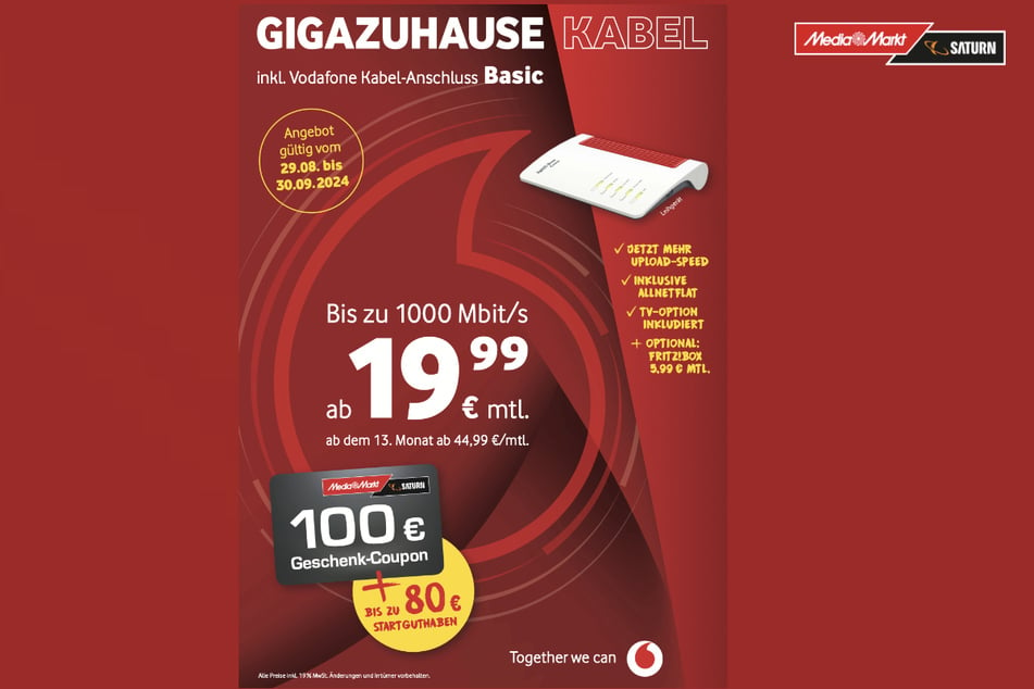 DSL-Anschluss von Vodafone abschließen, bis zu 180 Euro abkassieren.