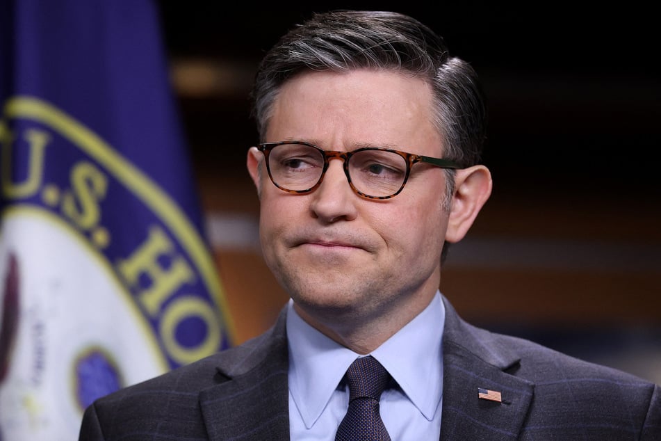 House Speaker Mike Johnson attending a press conference at the US Capitol on February 10, 2026 in Washington, DC.