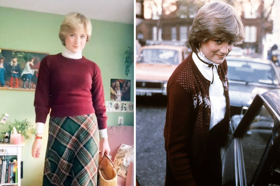 Rose (links) in einem Outfit der jungen Diana (✝36, rechts im Jahr 1980).