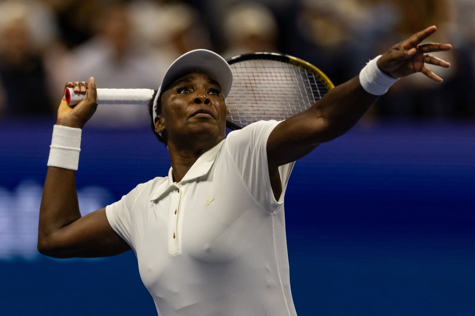 Venus Williams of the US in action against Karolina Muchova of Czech Republic in the first round of the women’s singles at the US Open at Arthur Ashe Stadium.