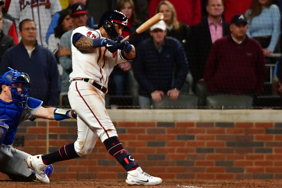 Eddie Rosario had four hits, including the walk-off single in Atlanta's game two win over LA on Sunday night.