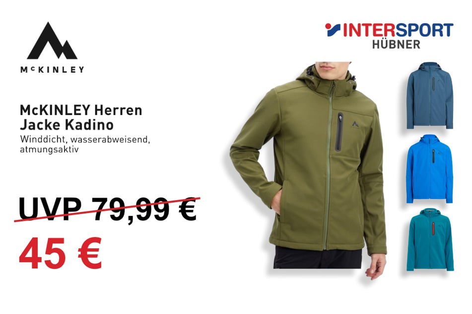 Die McKINLEY Herren Jacke
für 45 statt 79,99 Euro.