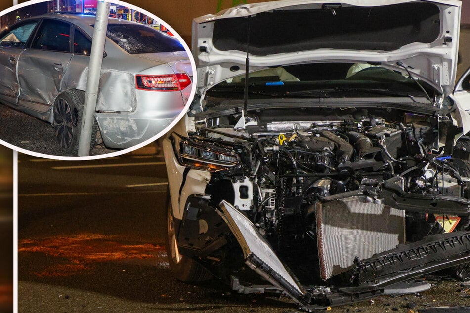 Kreuzungscrash in Leipzig: Audi kracht in Gegenverkehr und verletzt Radfahrerin