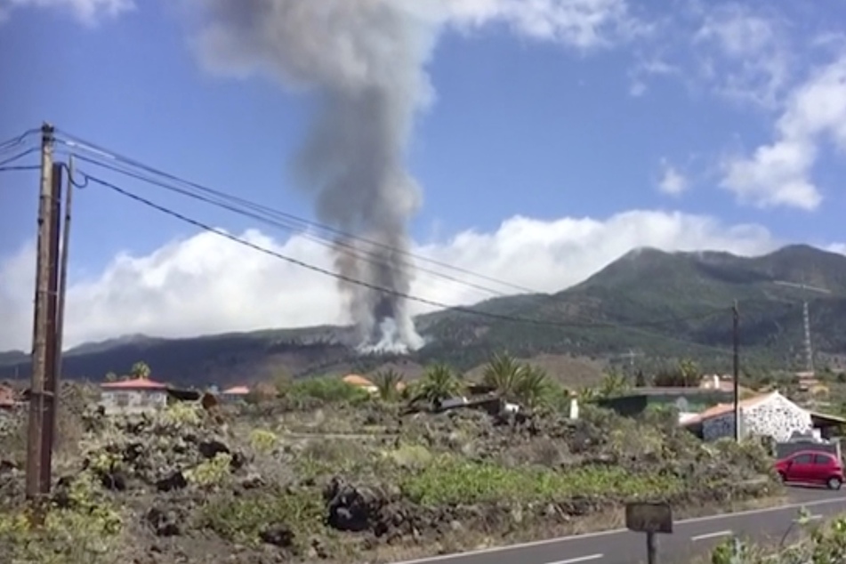 Das Foto einer Anwohnerin zeigt den Vulkanausbruch auf La Palma.